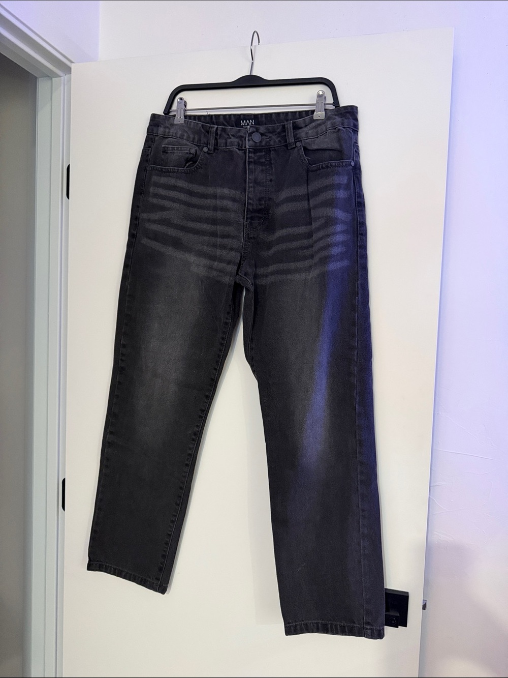 Boohooman Men's Black Straight-Leg Jeans by Mavi
